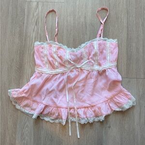 Edikted Pink Lace Trim Camisole